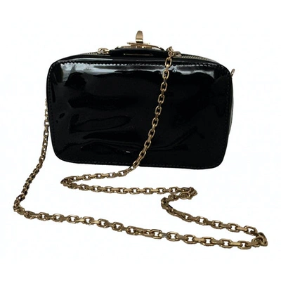 Pre-owned Max Mara Patent Leather Clutch Bag In Black