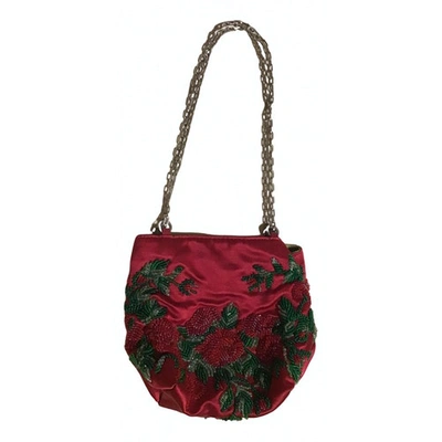 Pre-owned Valentino Garavani Red Silk Clutch Bag