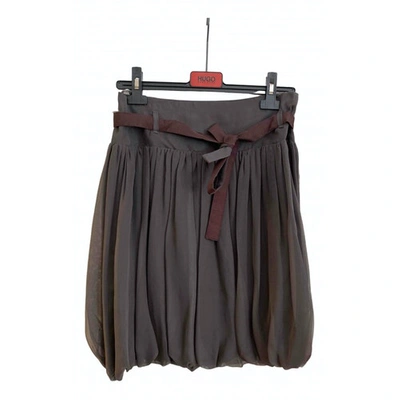 Pre-owned Hugo Boss Silk Mid-length Skirt In Anthracite