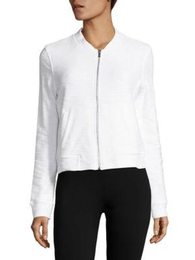 Andrew Marc Cotton Zip-up Jacket In White