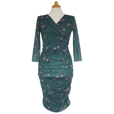 Pre-owned Ganni Mid-length Dress In Green