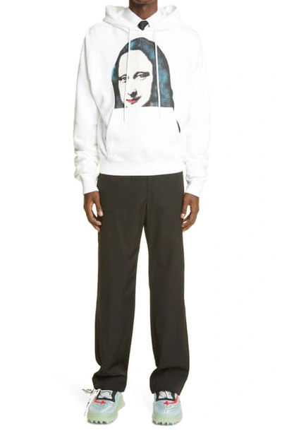 Off-white Straight Leg Wool Blend Trousers In Black