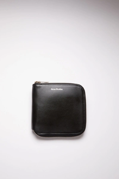 Acne Studios Zippered Wallet Black In Black
