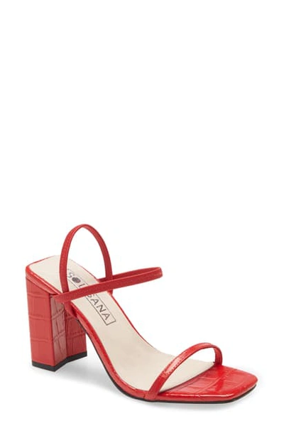 Sol Sana Lily Ankle Strap Sandal In Cherry Croco Leather