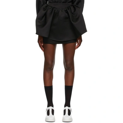 Shushu-tong Black Puffy Miniskirt