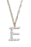 Baublebar Blair Hera Genuine Pearl Initial Pendant Necklace In Pearl E