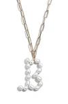 Baublebar Blair Hera Genuine Pearl Initial Pendant Necklace In Pearl B