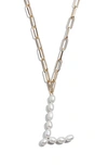 Baublebar Blair Hera Genuine Pearl Initial Pendant Necklace In Pearl L
