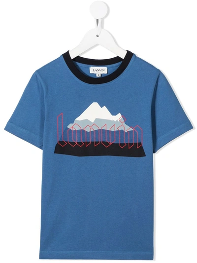 Lanvin Enfant Kids' Logo Print T-shirt In Blue