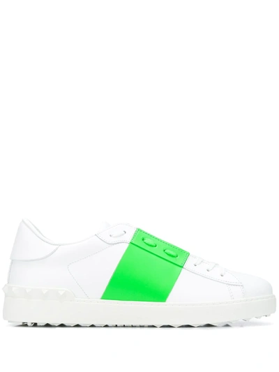 Valentino Garavani Open Fluo White/green Leather Sneakers