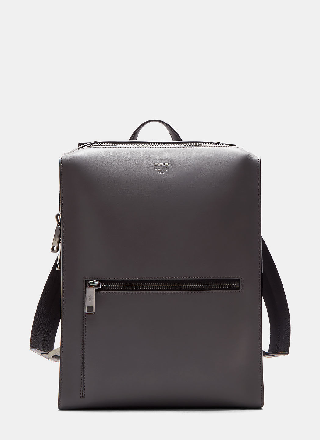Fendi Grace Boxy Leather Backpack In Grey | ModeSens