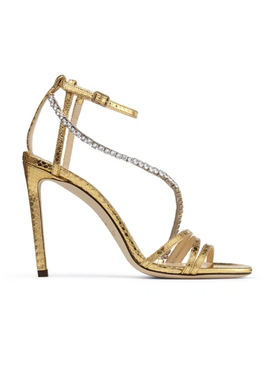 Jimmy Choo Gold Leather Sandals