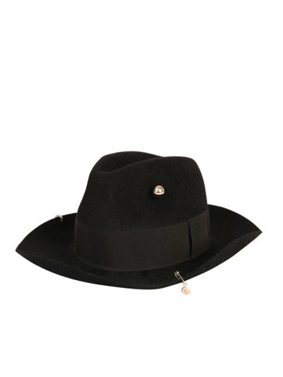 Ruslan Baginskiy Wide Brimmed Black Wool Hat