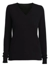 Saks Fifth Avenue Collection Cashmere V-neck Sweater In Ebony