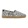 Saint Laurent Black & White Babycat-print Embroidered Espadrilles In Brown