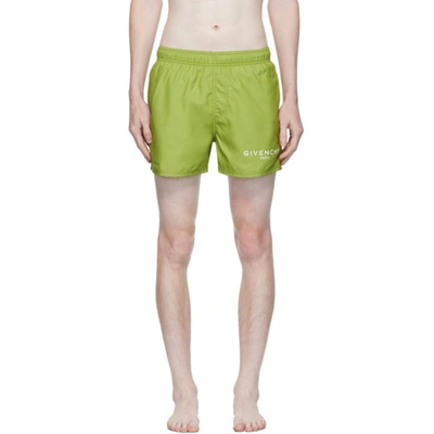 Givenchy Green Logo Swim Shorts