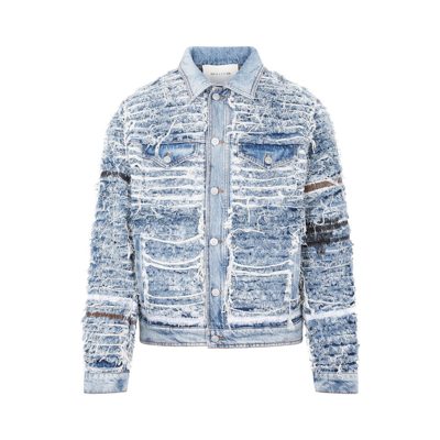 Alyx X Blackmeans Shredded Denim Jacket In Blue