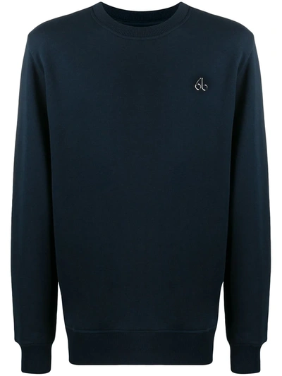 Moose Knuckles Logo Long-sleeve Sweatshirt In Blue