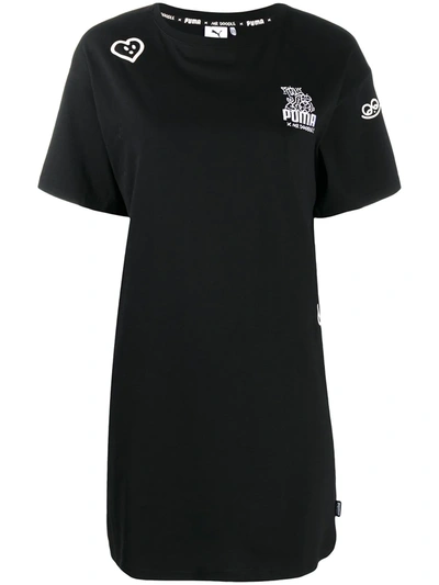 Puma Logo Print T-shirt In Black
