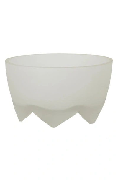 Hawkins New York Large Footed Frosted Glass Bowl In Frosted Clear