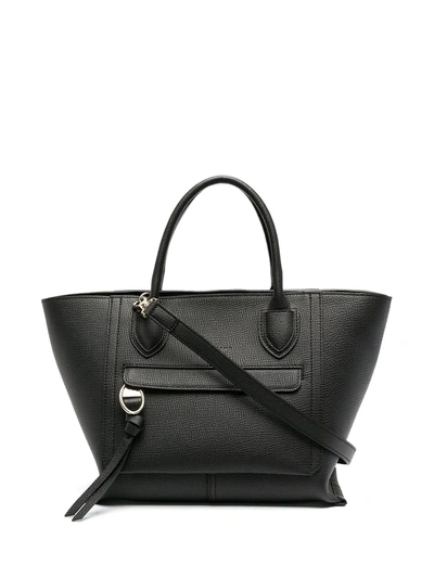 Longchamp Mailbox Pebbled Leather Tote In Black