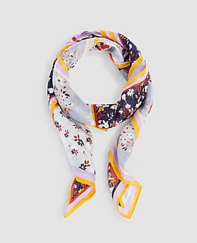 Ann Taylor Floral Square Scarf In Black