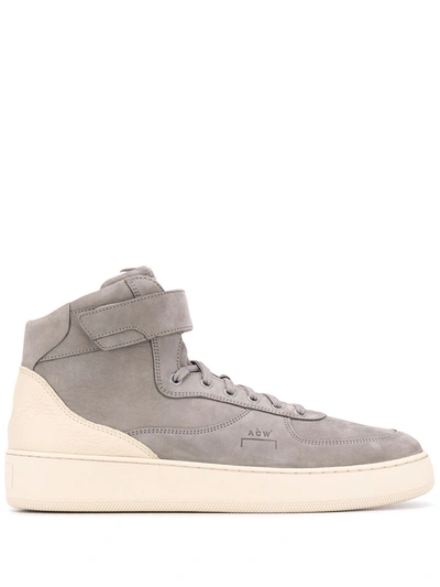 A-cold-wall* Grey Suede Rhombus Hi-top Trainers