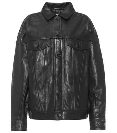 J Brand Women's Drew Oversized Leather Jacket In Black