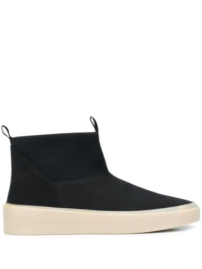 Fear Of God Polar Wolf Leather And Neoprene Boots In Black