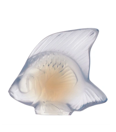 Lalique Crystal Fish Sculpture In White