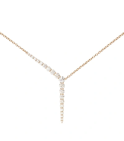 Melissa Kaye Rose Gold And Diamond Aria Y Necklace