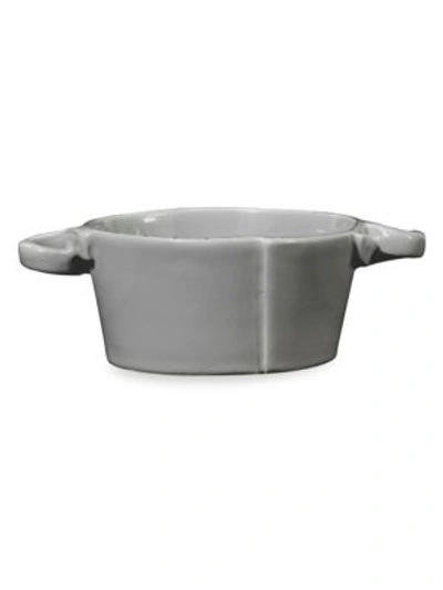 Vietri Lastra Collection Small Handled Bowl In Gray