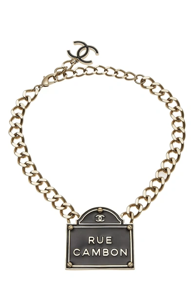 Pre-owned Chanel Gold & Black Enamel Rue Cambon Choker