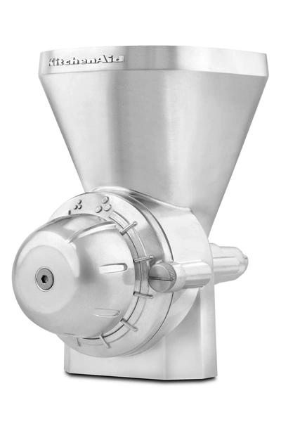 Kitchenaid All-metal Grain Mill Attachment In Stainless Steel