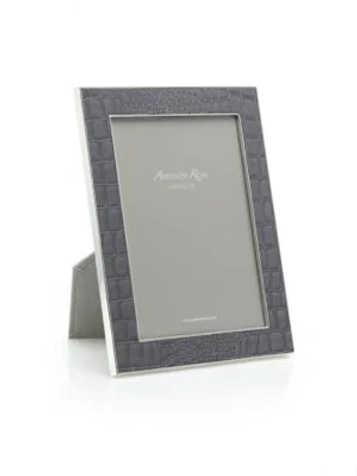 Addison Ross Croc-embossed Photo Frame In Dark Taupe