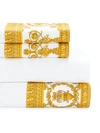 Versace 4-piece Barocco Cotton Sheet Set In White Gold