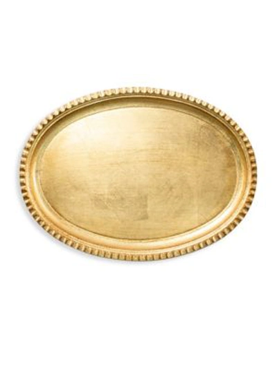 Vietri Florentine Wooden Accessories Gold Small Oval Tray
