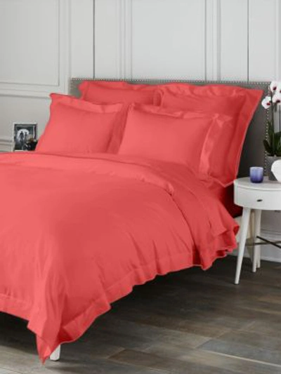 Saks Fifth Avenue Butterfly Flange Duvet In Coral