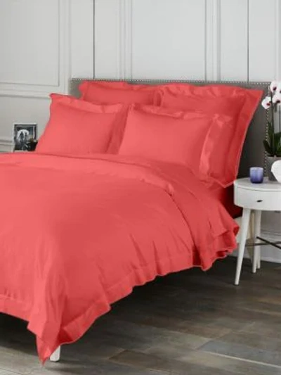 Saks Fifth Avenue Butterfly Flange 2-piece Pillowcase Set In Coral