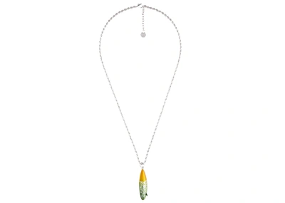 Pre-owned Dior And Shawn Surfboard Pendant Necklace Yellow/green