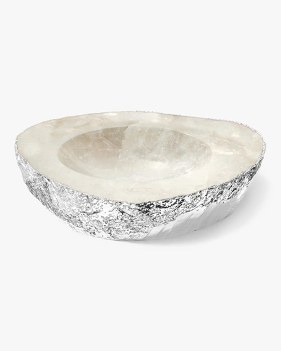 Anna New York Casca Crystal & 24k Gold Bowl In Silver