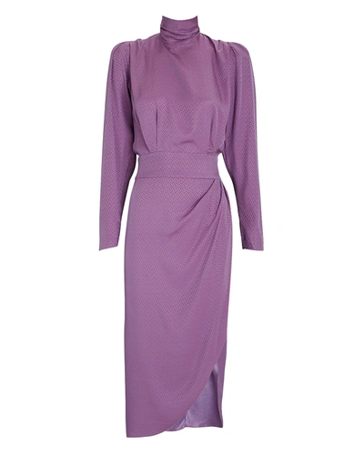 Ronny Kobo Kaira Jacquard Satin Dress In Purple-lt