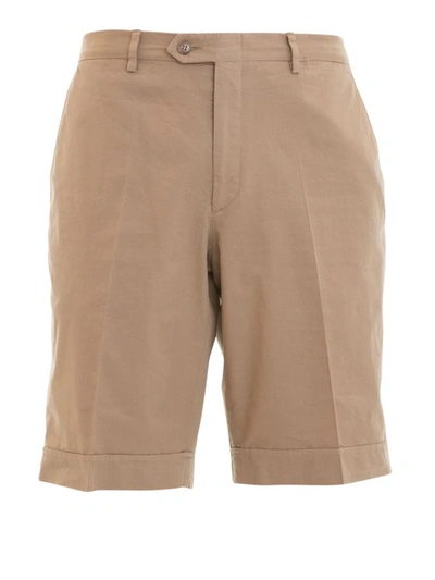 Brioni Chino-style Cotton Shorts In Beige
