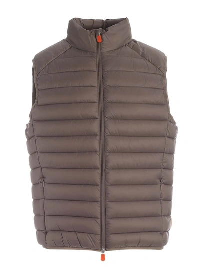 Save The Duck Plumtech® Padded Waistcoat In Dove Grey Color In Beige