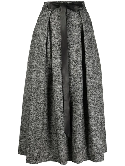 Department 5 Wool Blend Pleated Skirt In Grey In Black