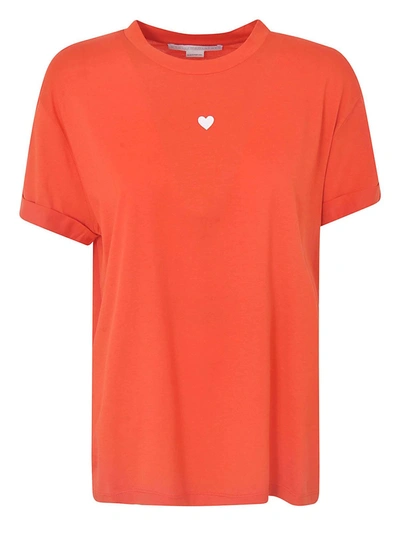 Stella Mccartney Mini Heart T-shirt In Poppy Red Color