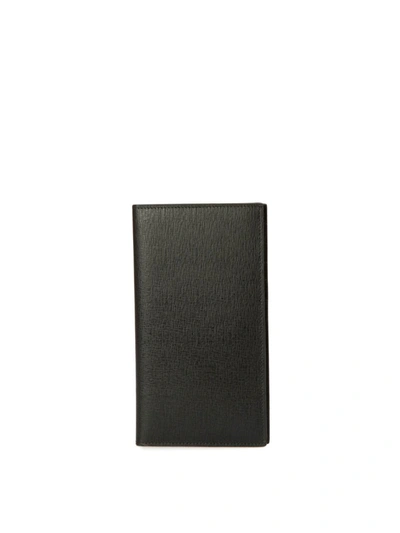 Brioni Continental Leather Cardholder In Black