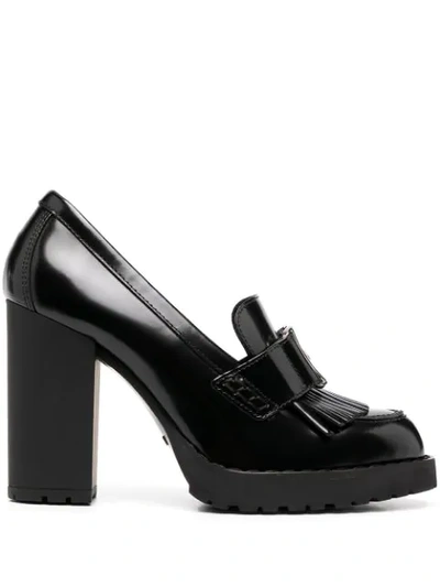 Hogan Loafer Style Pumps In Black