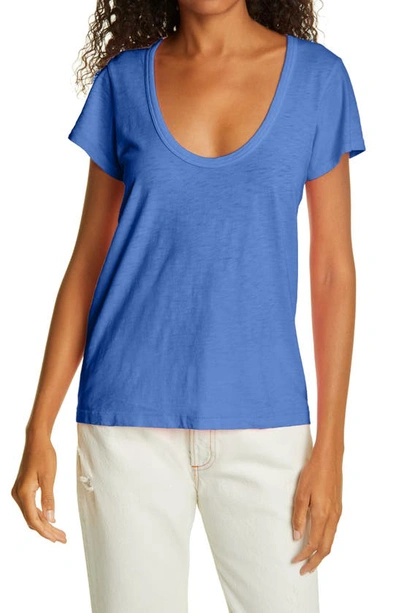 Rag & Bone The Slub U-neck T-shirt In Blue Royalty