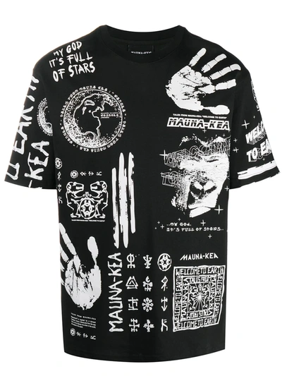Mauna Kea Graphic Print Short Sleeved T-shirt In Black